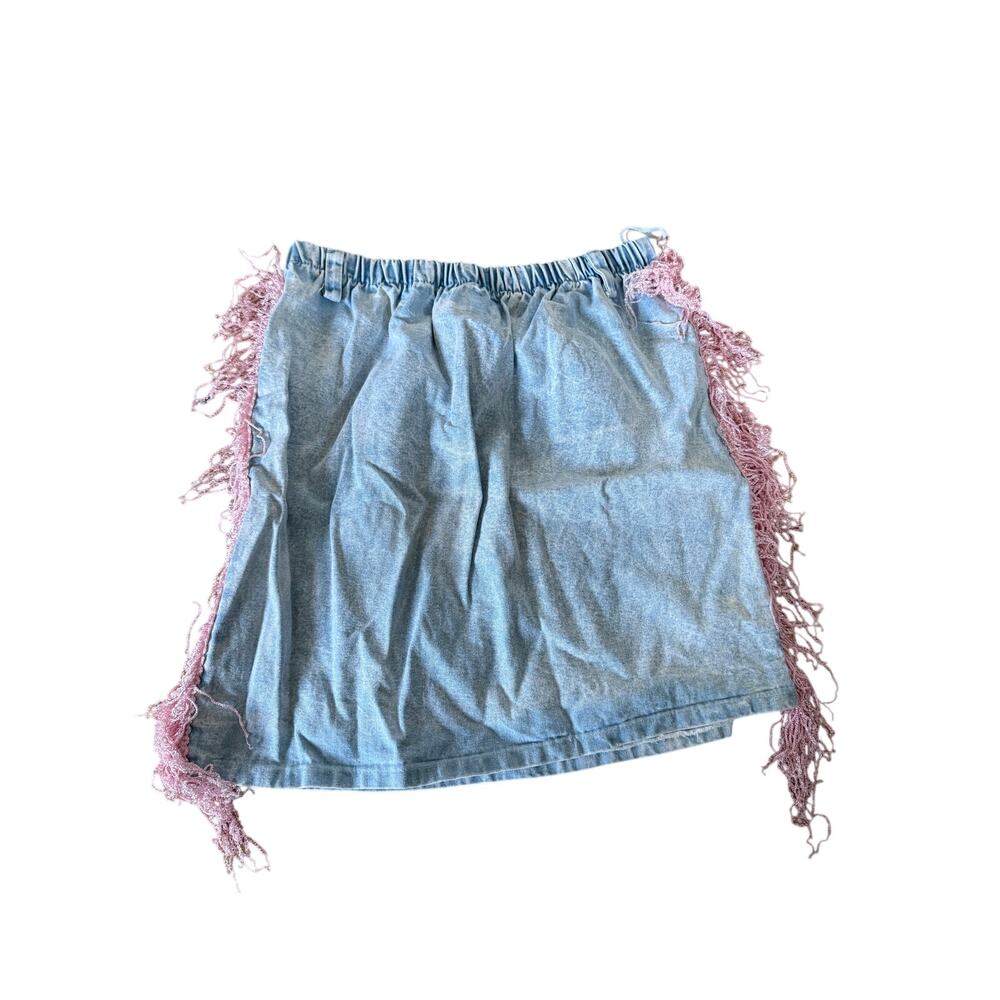 Vintage Crank pink fringe western‎ skirt